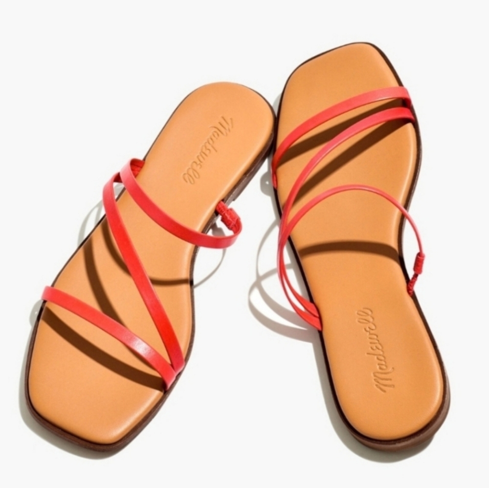 MADEWELL LYRA  Strappy Leather SLIDES style AH773 Size 8.5
